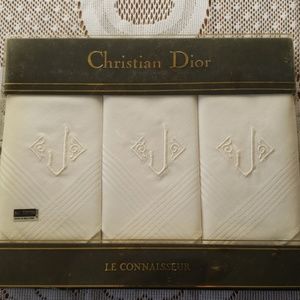 3 Christian Dior All Cotton Handkerchiefs